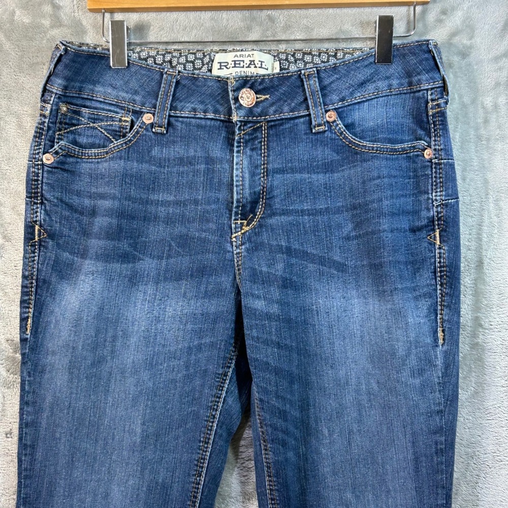 Ariat REAL Denim Rosa Bootcut Jeans Medium Wash Blue Womens 31R AW6308C - Picture 2 of 12